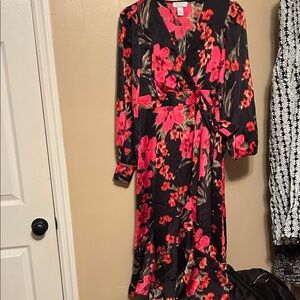 a new day Floral Wrap Long Sleeve Dress